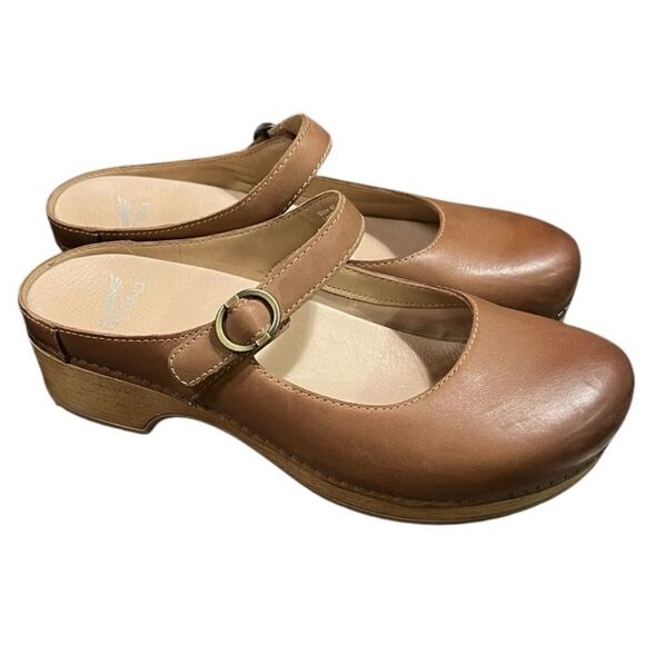 Dansko womens Bria Slip On Mary Jane Clog Comfort Burnished Brown Leather Size 7 - Picture 5 of 12
